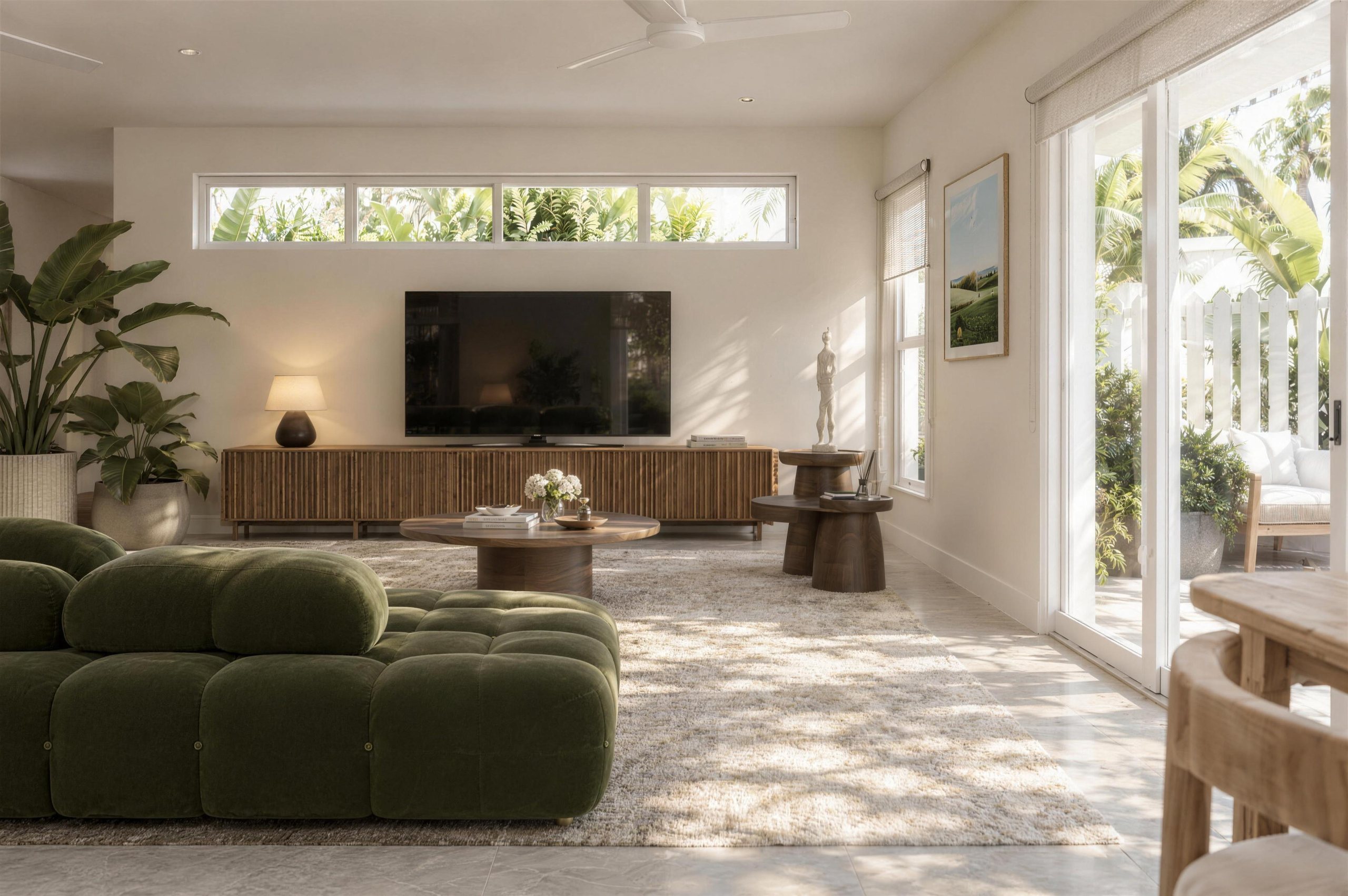 Living and dining, one-bedroom residence